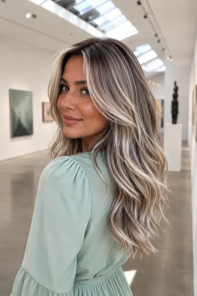 Ash Blonde with Silver Ribbons