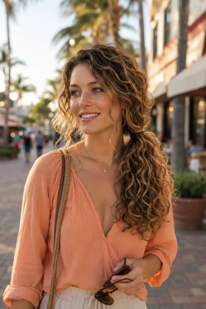 Curly Low Side Ponytail