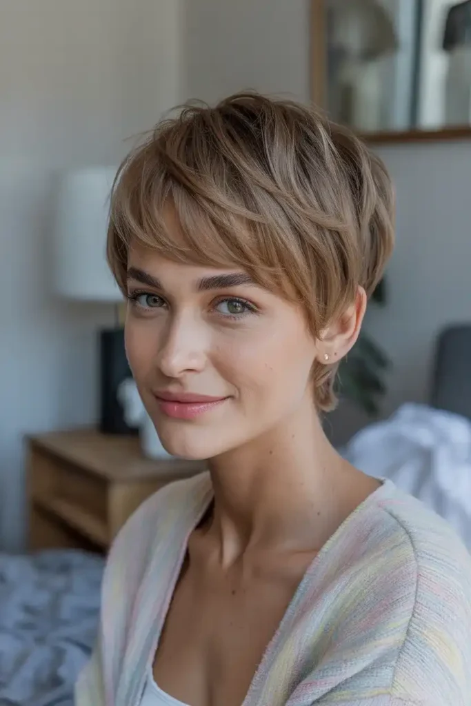 Soft Feminine Pixie Shag
