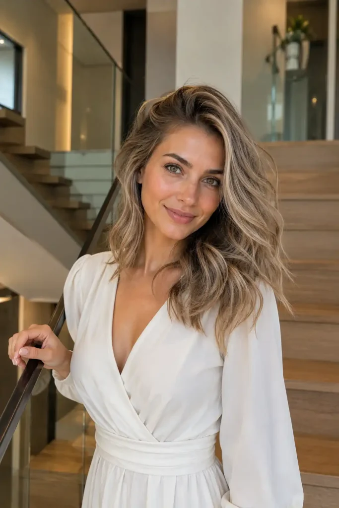 Medium Ash Blonde with Soft Waves