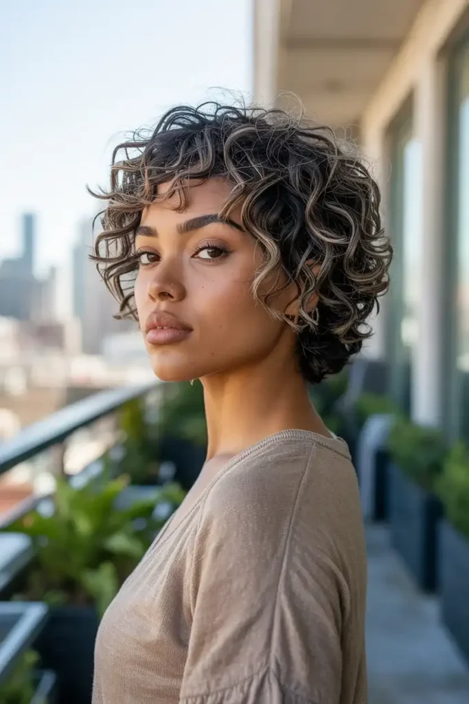 Short Wolf Cut for Curly Hair