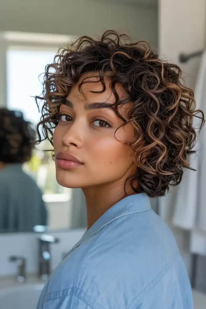 Shaggy Cut with Defined Curls