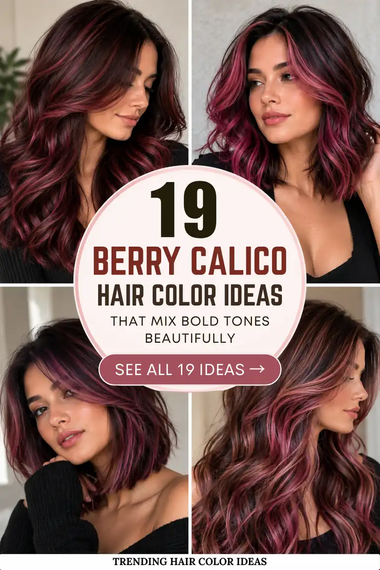 Berry Calico Hair Color Ideas