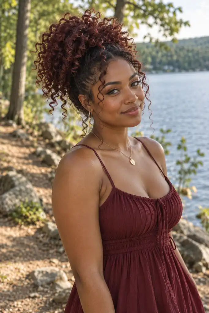 Curly Pineapple Updo