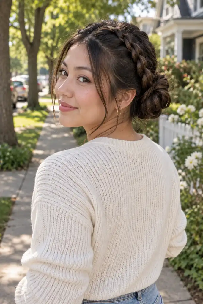 Double Dutch Braids into a Bun