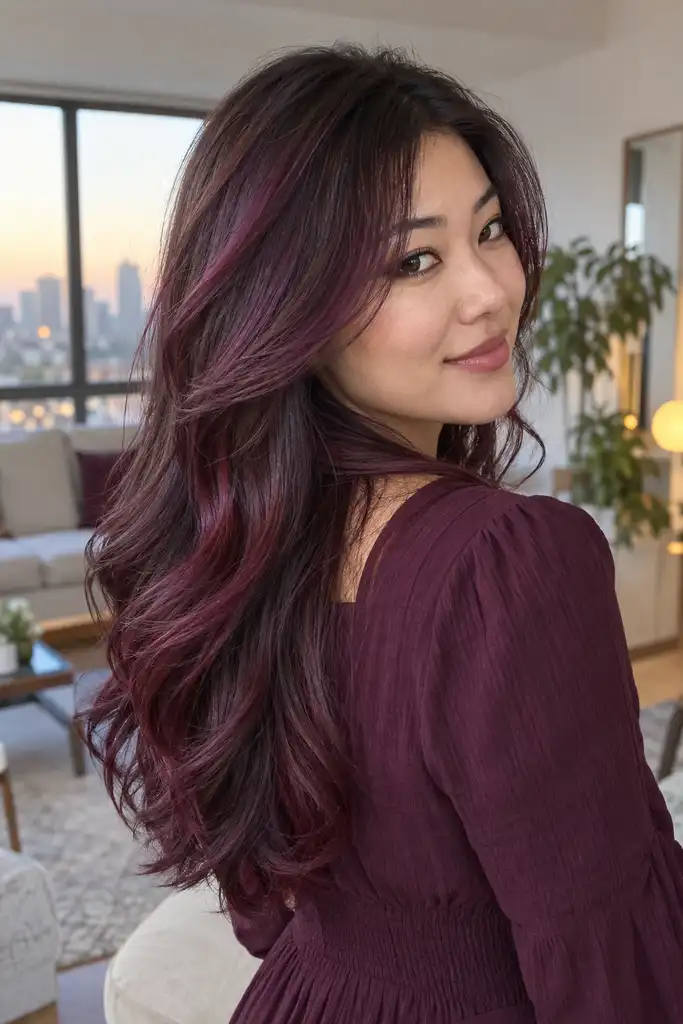 Plum and Burgundy Dimensional Layers