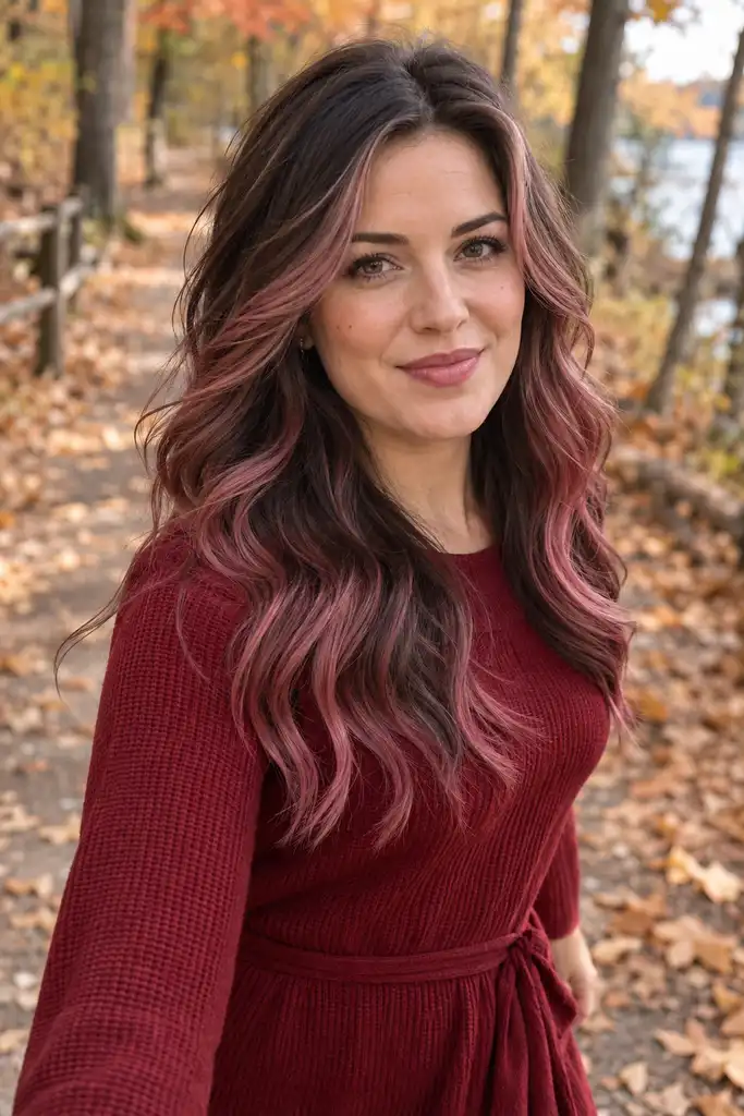 Soft Rose Berry Balayage