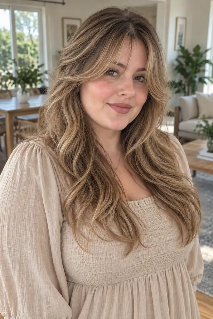 Airy Curtain Bangs With Slightly Tousled Ends