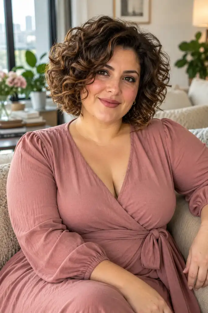 Layered Curly Bob