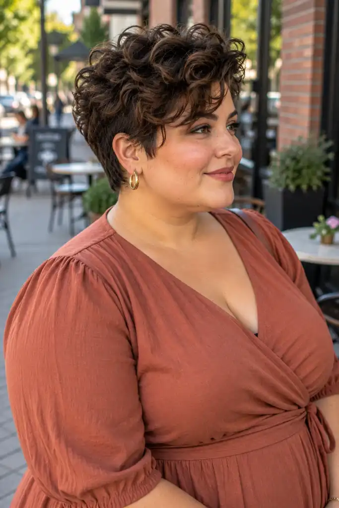 Curly Pixie With Longer Top