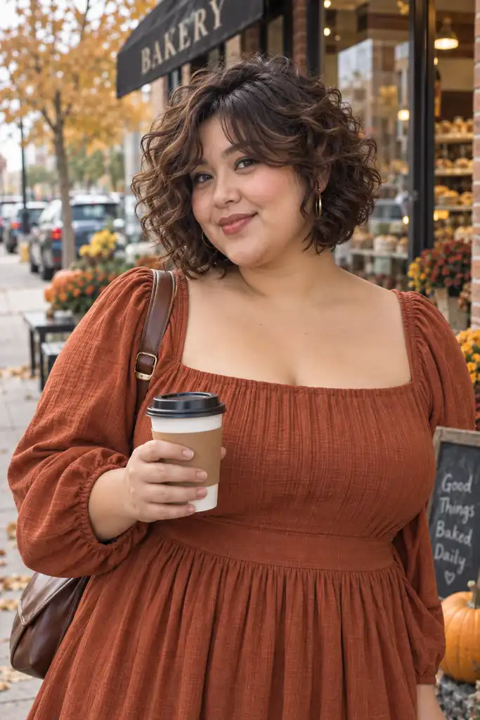 Curly Bob With Curtain Bangs
