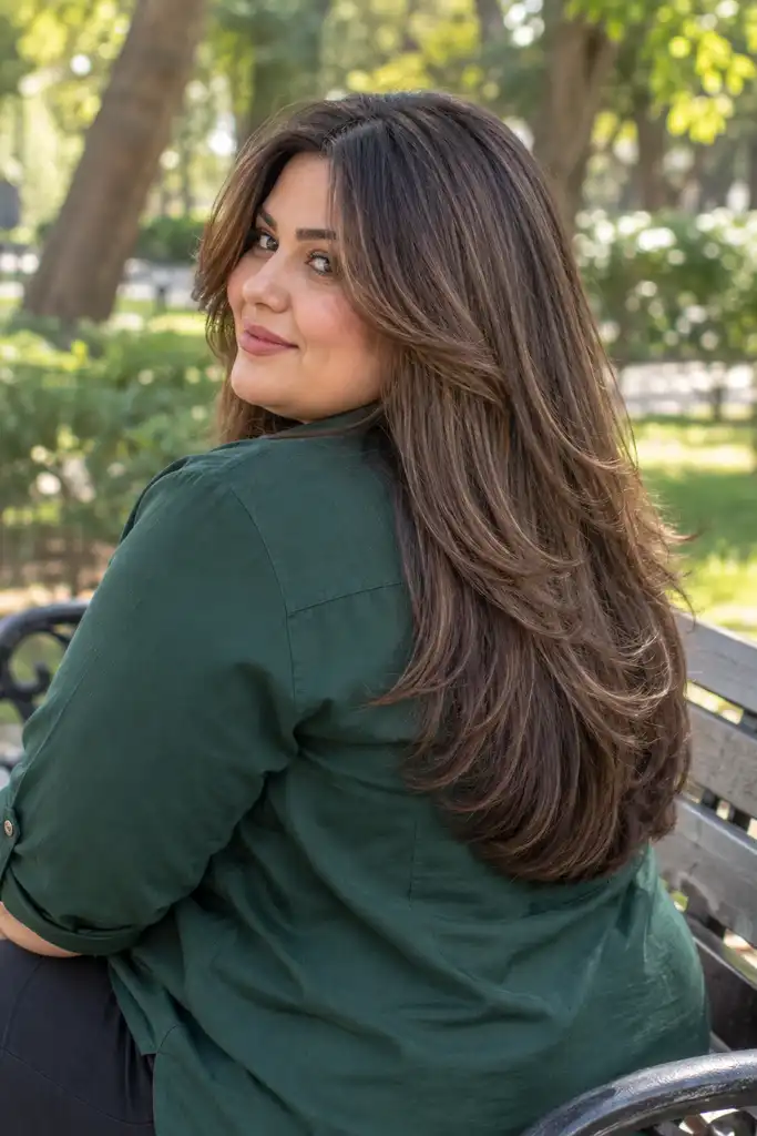 Long Layered Hair With a Modern U-Shape