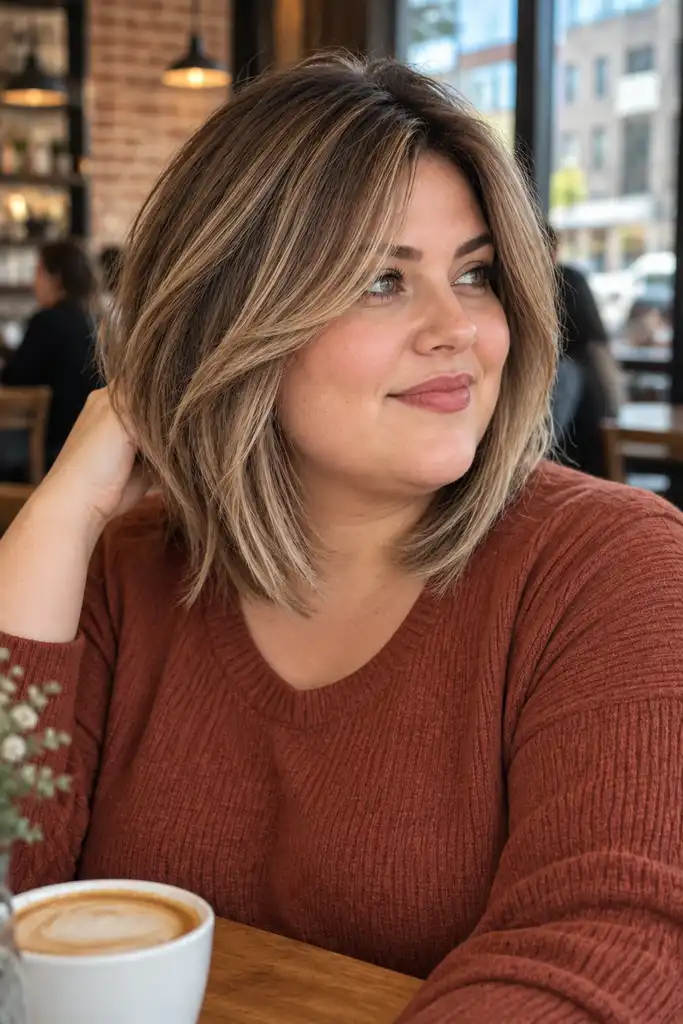 Layered Lob With Face-Framing Pieces