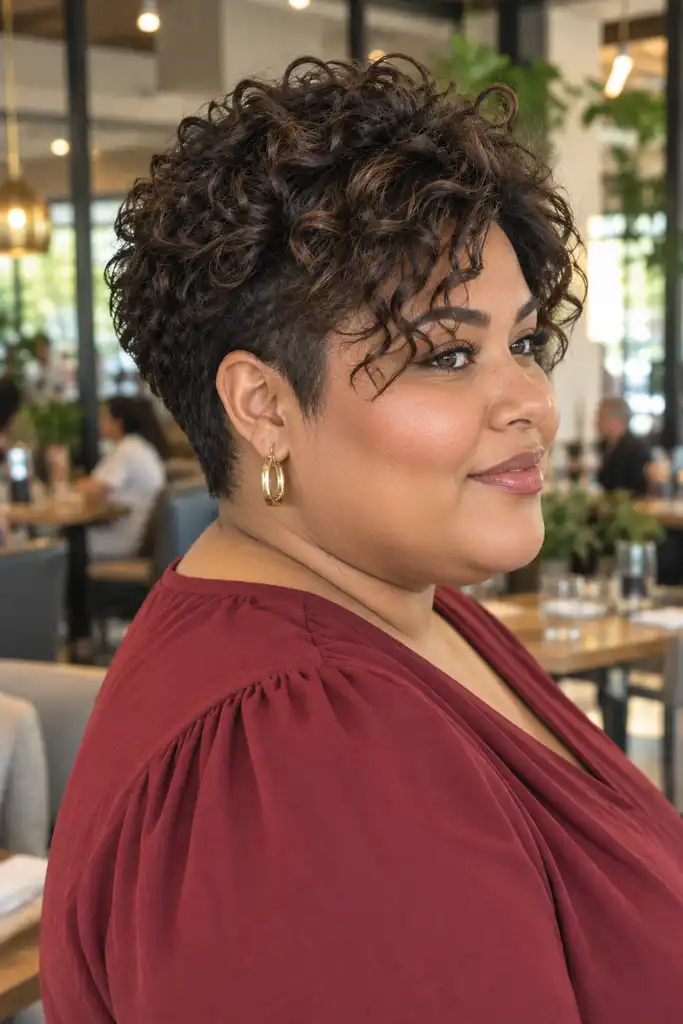 Tapered Curly Pixie