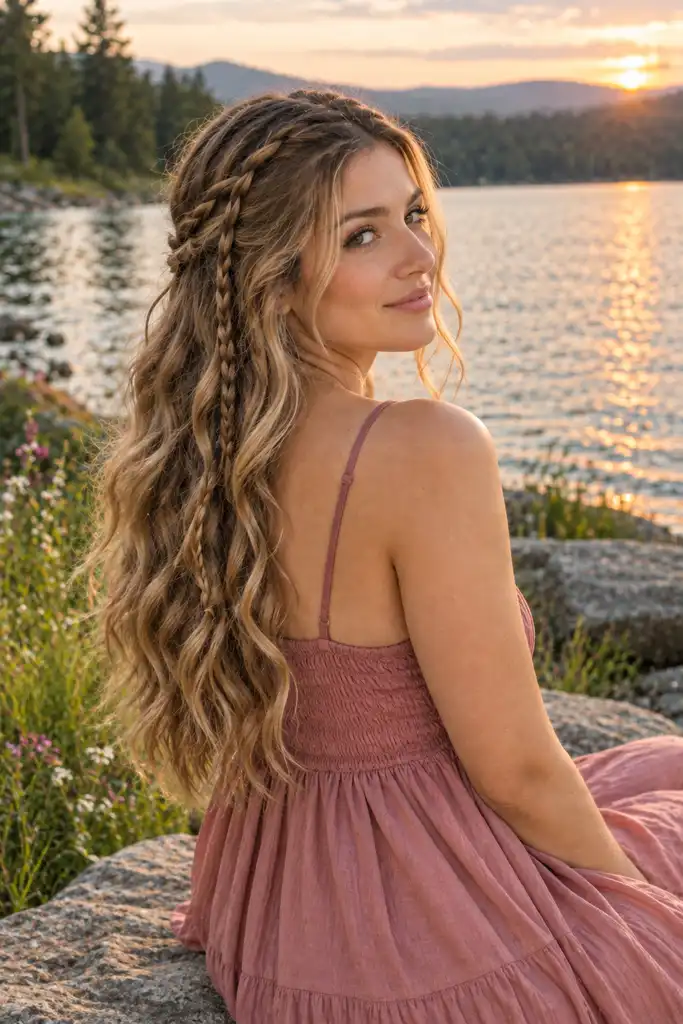 Loose Waves with Mini Braids