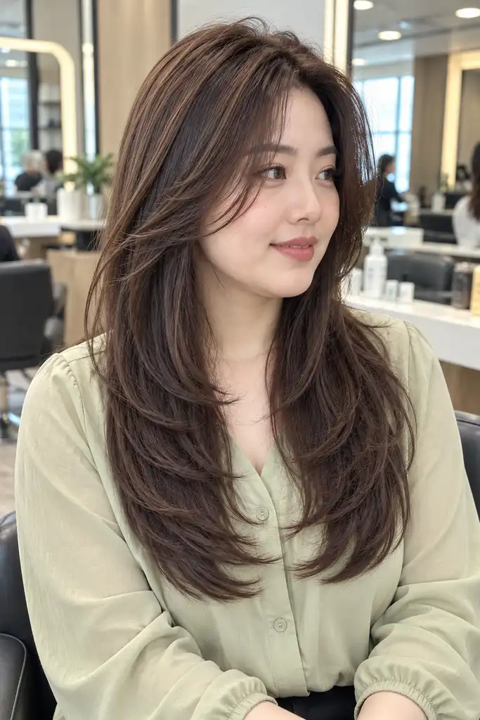 Korean Layers for Round Faces