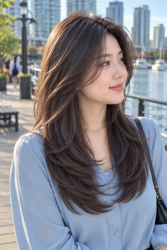 Chest-Length Korean Layers