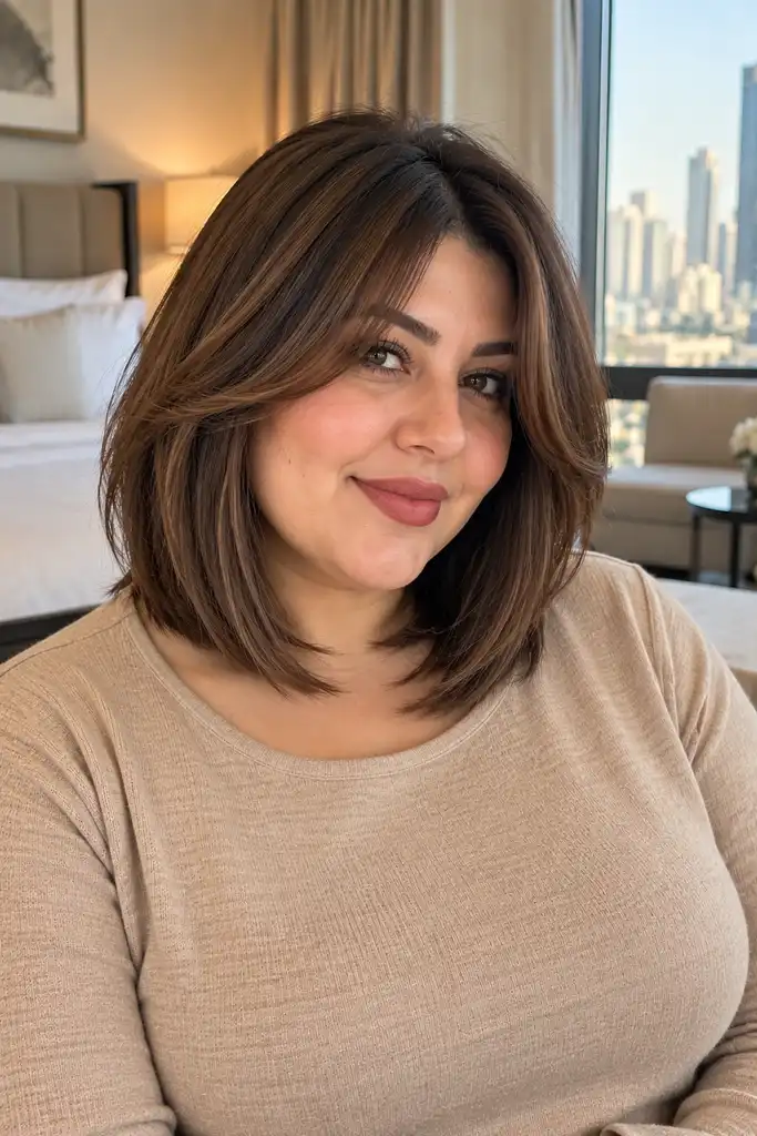 Layered Bob With Curtain Bangs