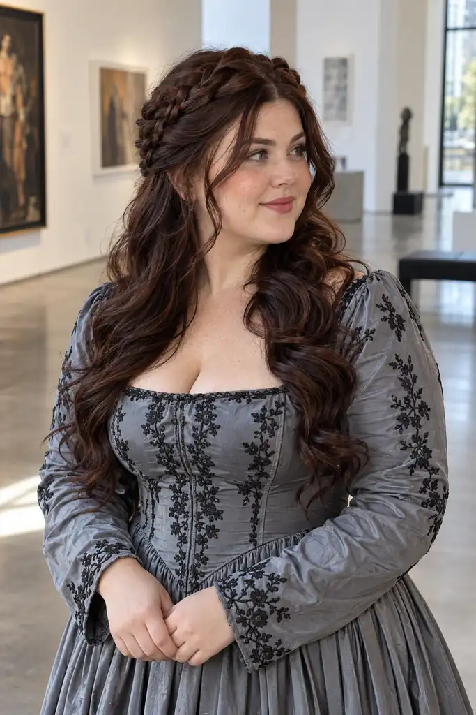 Braided Crown With Romantic Gothic Waves