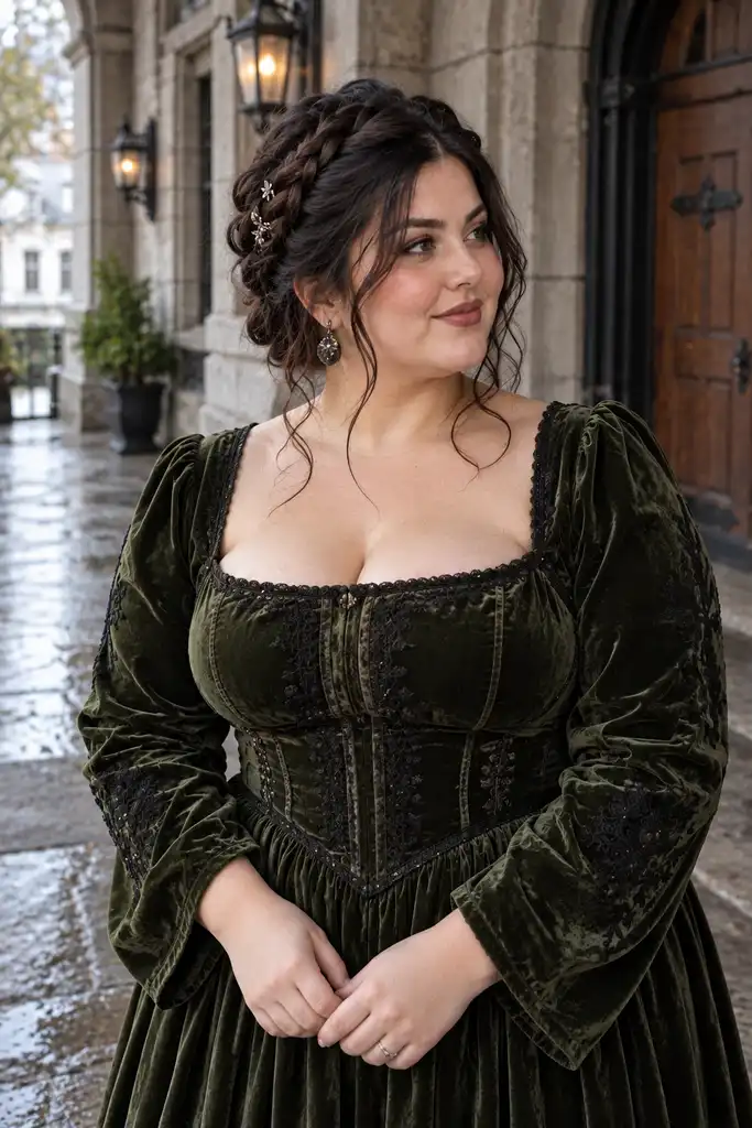 Romantic Goth Braided Updo