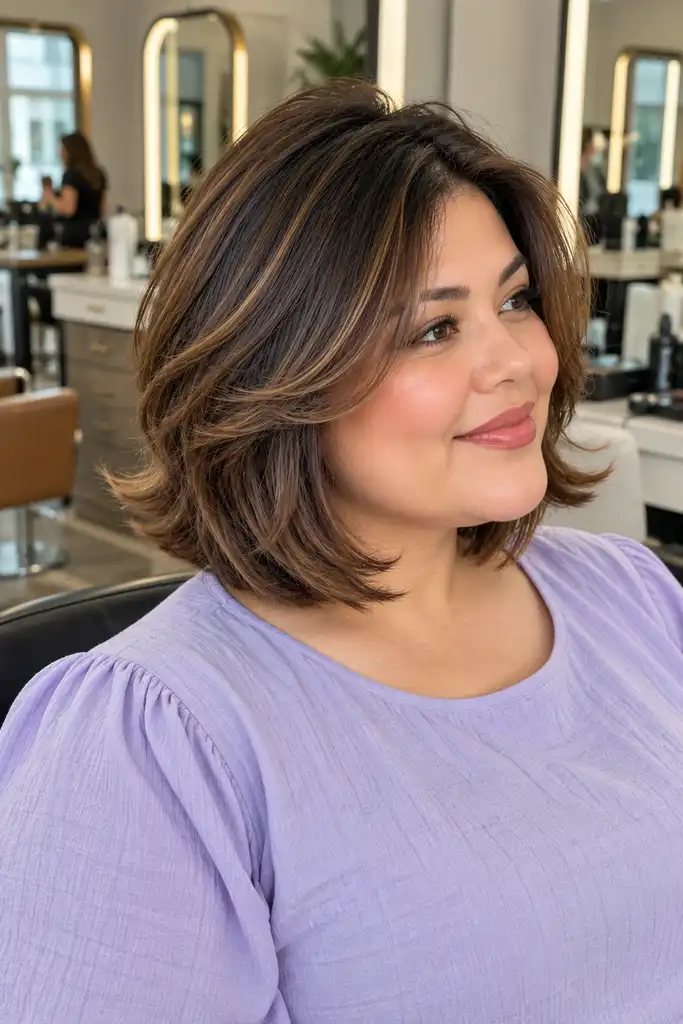 Layered Bob With Flipped Ends