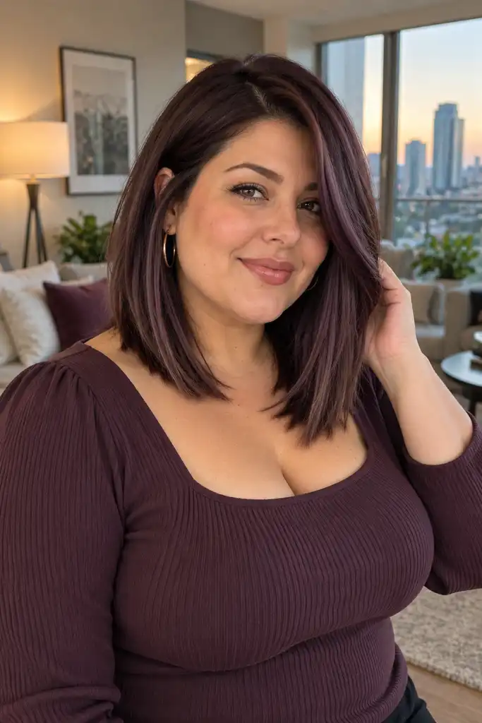 Sleek Long Bob with Angled Ends
